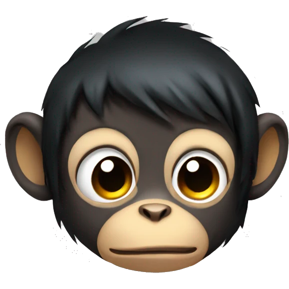 Emo monkey with black hair and a lip piercing  emoji