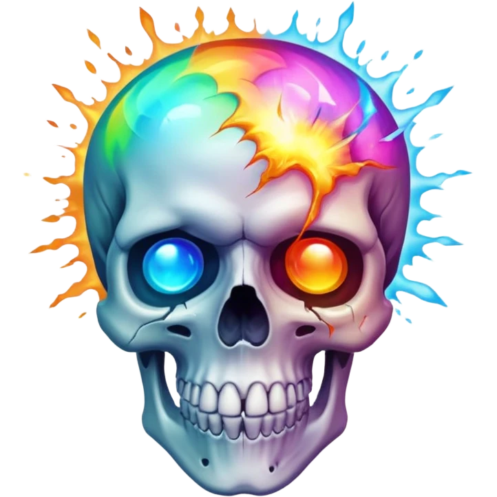 Skull with mind blowing emoji