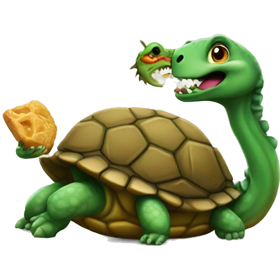 Turtle eating dragon emoji