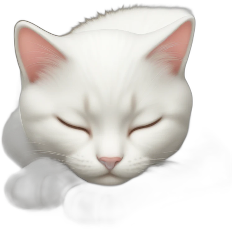 white kitty sleeps on the back emoji