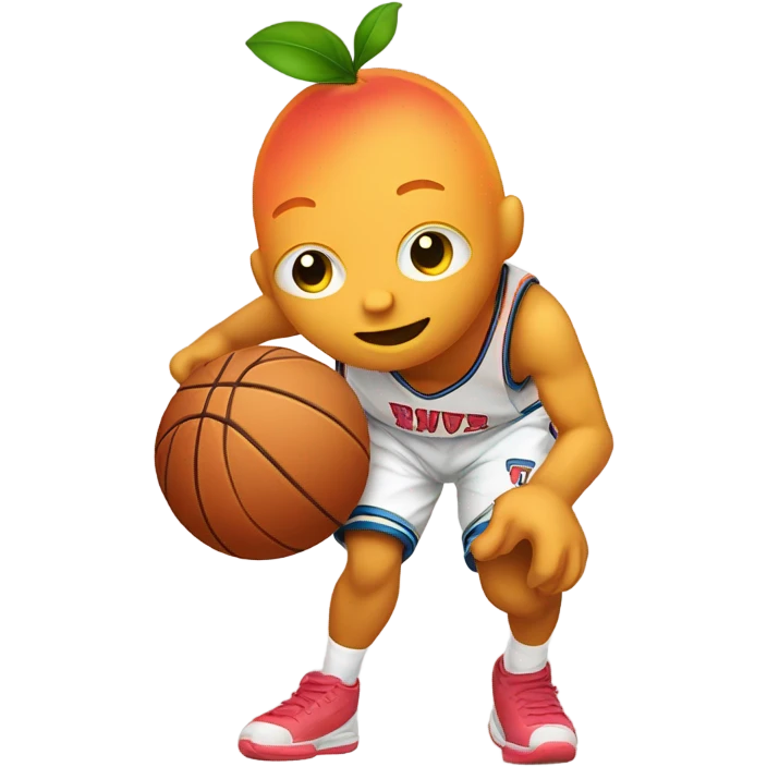 Humanoid peaches playing basketball  emoji