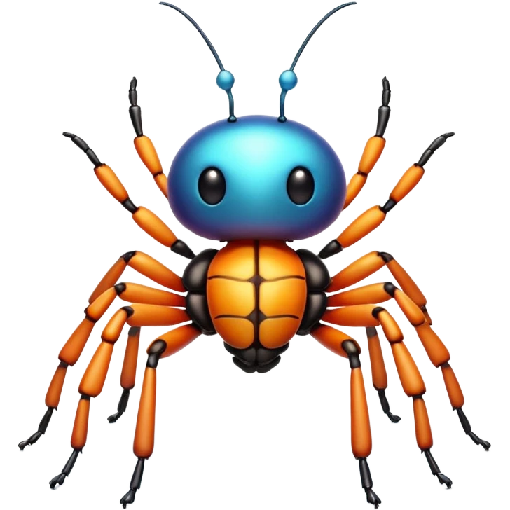 3D iPhone style emoji of a cute bug, colorful and detailed, six legs, shiny exoskeleton, isolated on white background, soft shadows, high detail, playful and cute. emoji