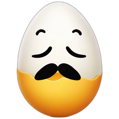 upside down egg with mustache emoji
