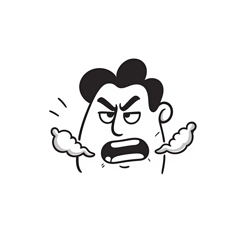 Angry face with steam saying "ARGH!" emoji