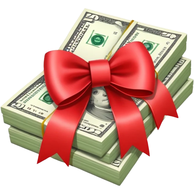 Money with bow on it emoji