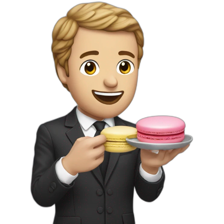 Macron eating macaron emoji