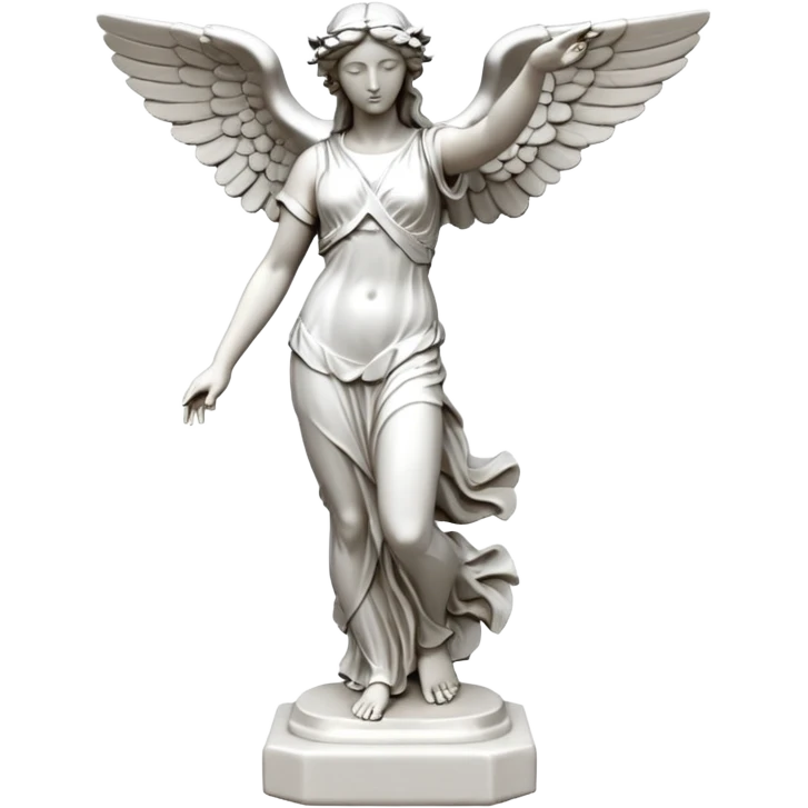 Winged Victory of Samothrace statue with plaster emoji