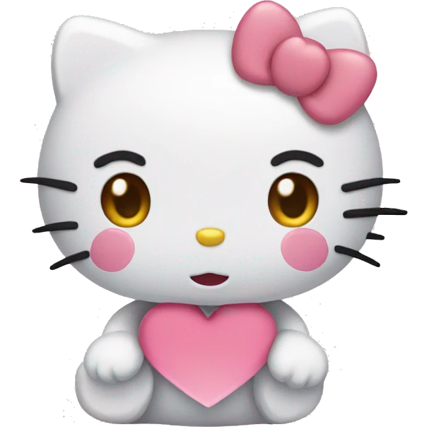 hello kitty with a heart emoji