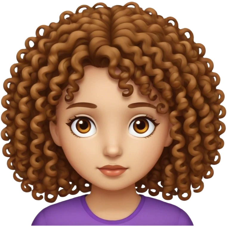 girl with curly hair and brown eyes  emoji