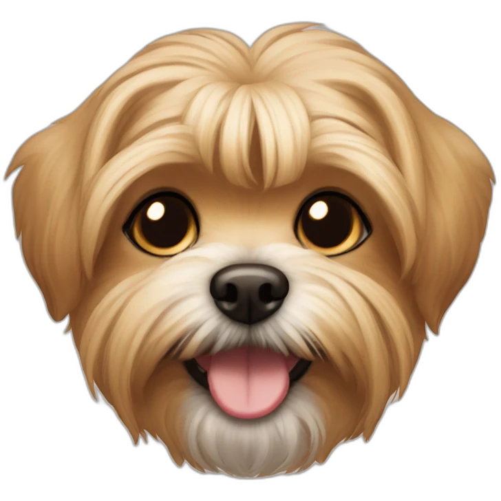 underbite beige shorkie dog halfbody shot emoji