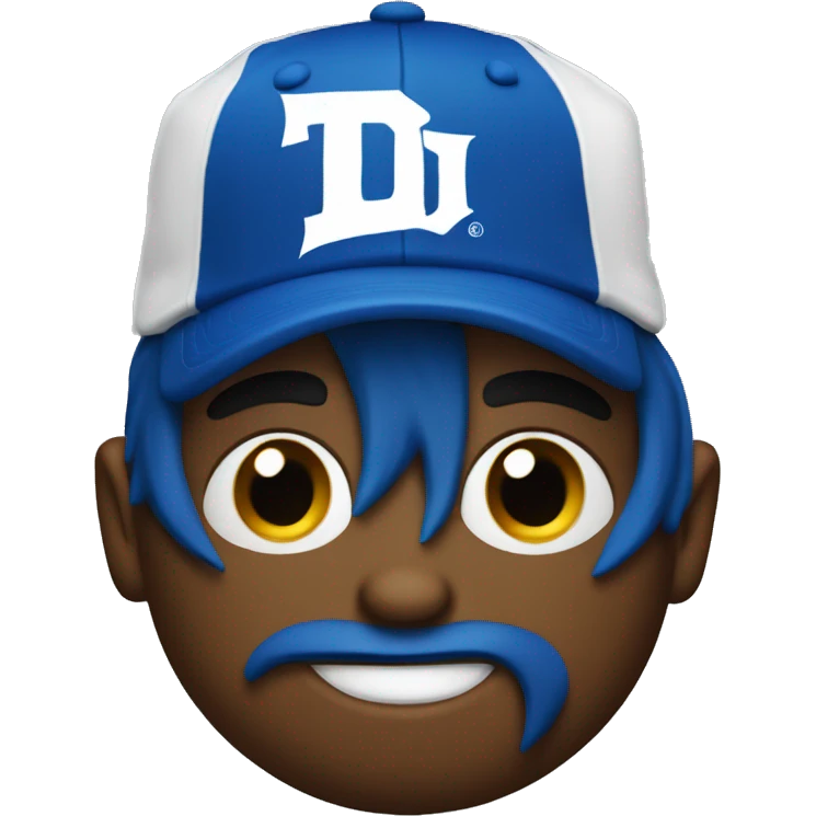 blue devil with ball cap and goatee emoji