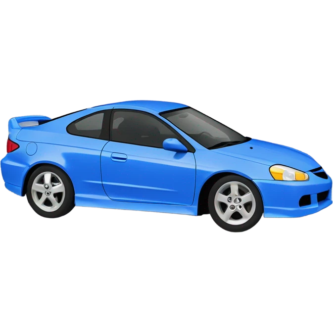 Blue 2002 Acura RSX hydroplaning, front end and rear end severely damaged   emoji
