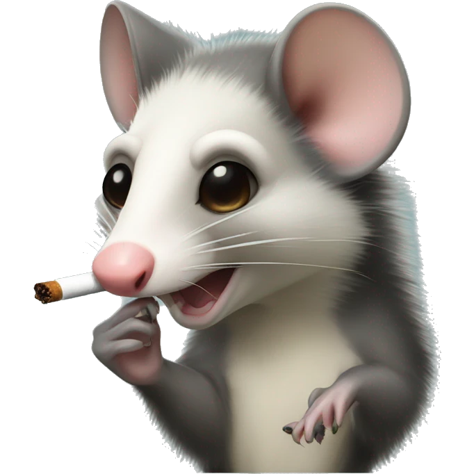 Opossum smoking emoji