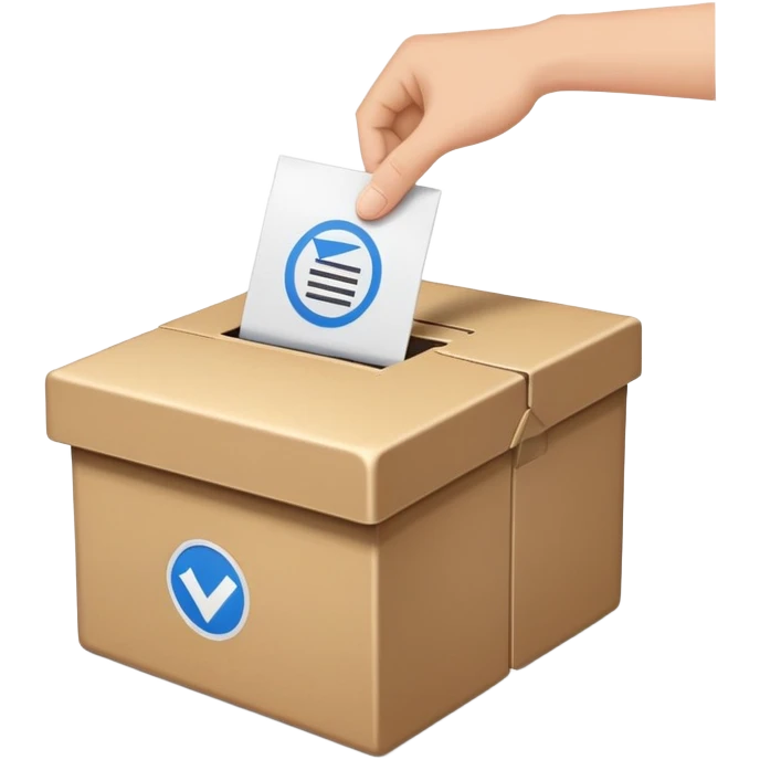 Ballot box with voting paper being inserted emoji
