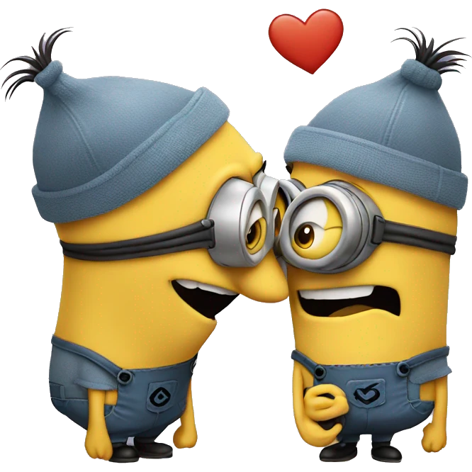 Two minions kissing emoji
