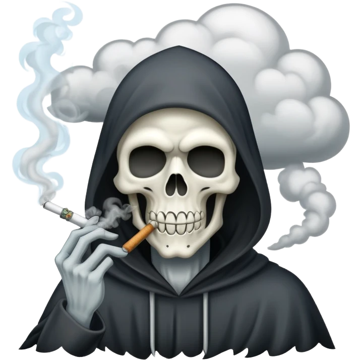 grim reaper smoking weed with loads of smoke emoji