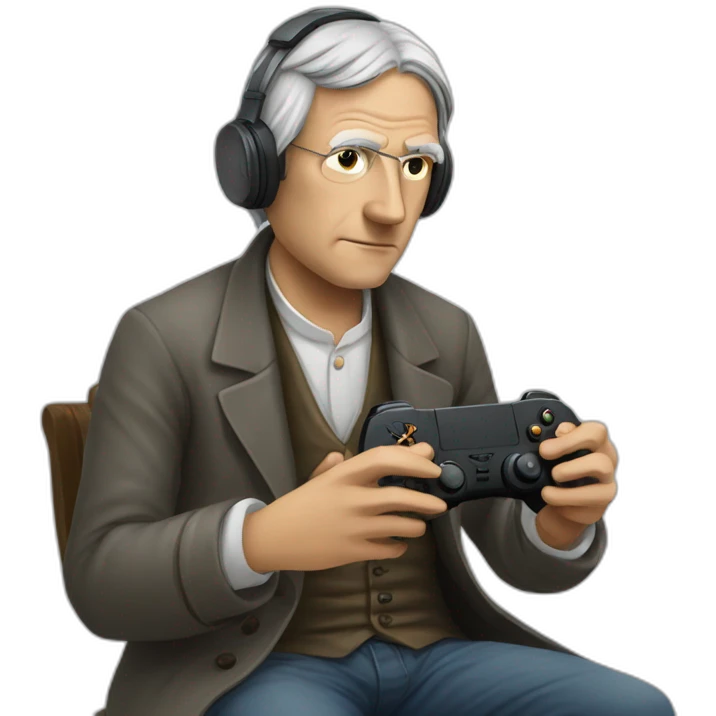 Hegel playing videogames emoji