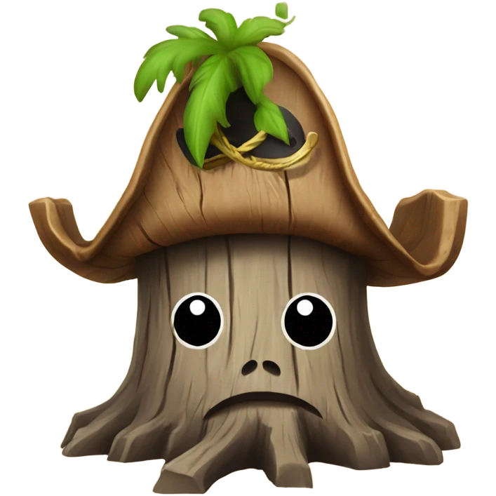 tree stump with a pirate hat emoji