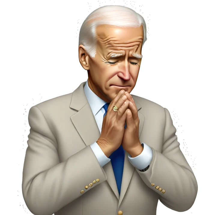 joe biden praying with his hands emoji