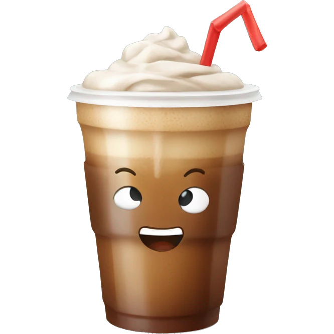 Ice coffee with bow emoji
