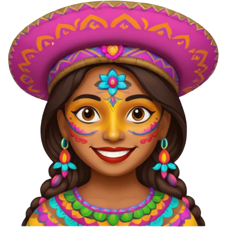 mexican girl with full painted face emoji
