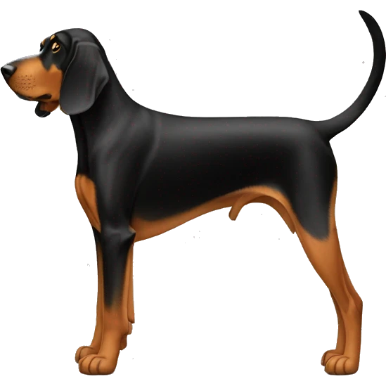 Black And Tan Coonhound Dog Breed Full Body emoji