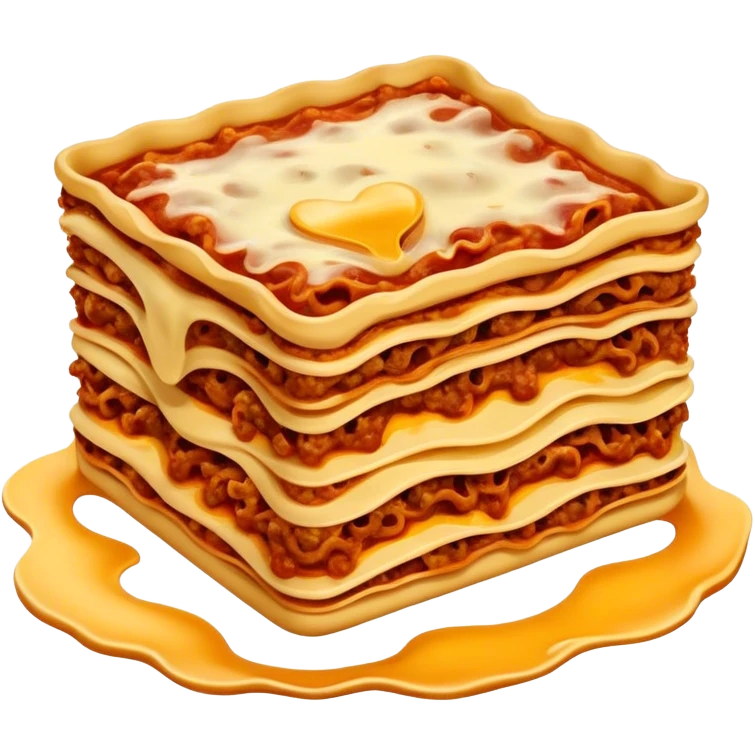 Cinematic Realistic Lasagne alla Bolognese Dish Emoji, depicted with layered pasta, rich meat sauce, and melted cheese rendered with exquisite detail and hearty, warm lighting. emoji