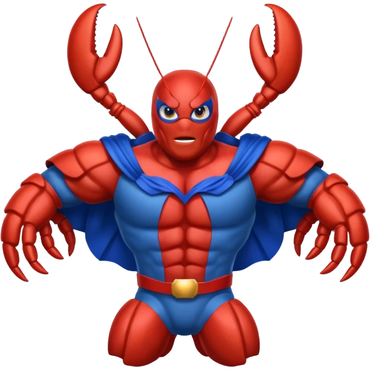 a lobster dressed as a superhero 🦞 emoji