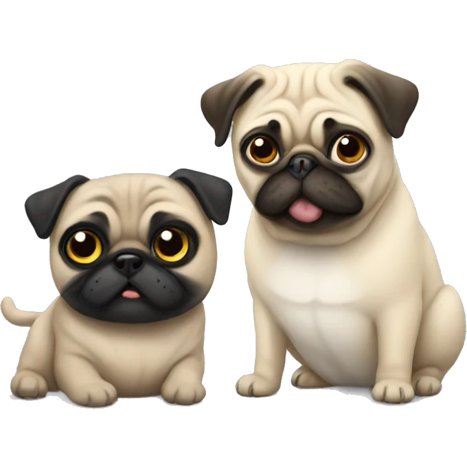 Pug and cat emoji