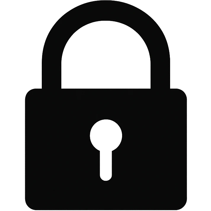 black color lock, digital illustration emoji