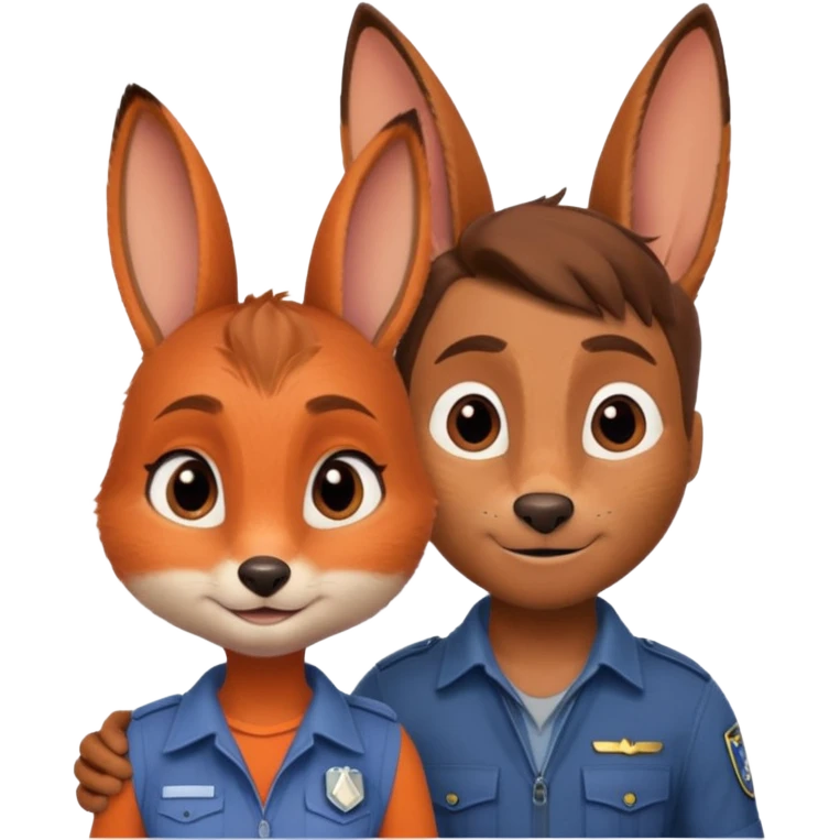 Judy hoopps and nick wilde human  emoji