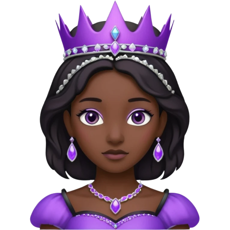 Obsidian Princess – black tiara + violet trim,Shadow Princesses. emoji
