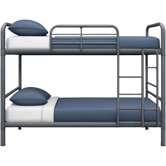 Sturdy metal frames, industrial style, used in hostels and dormitories. emoji