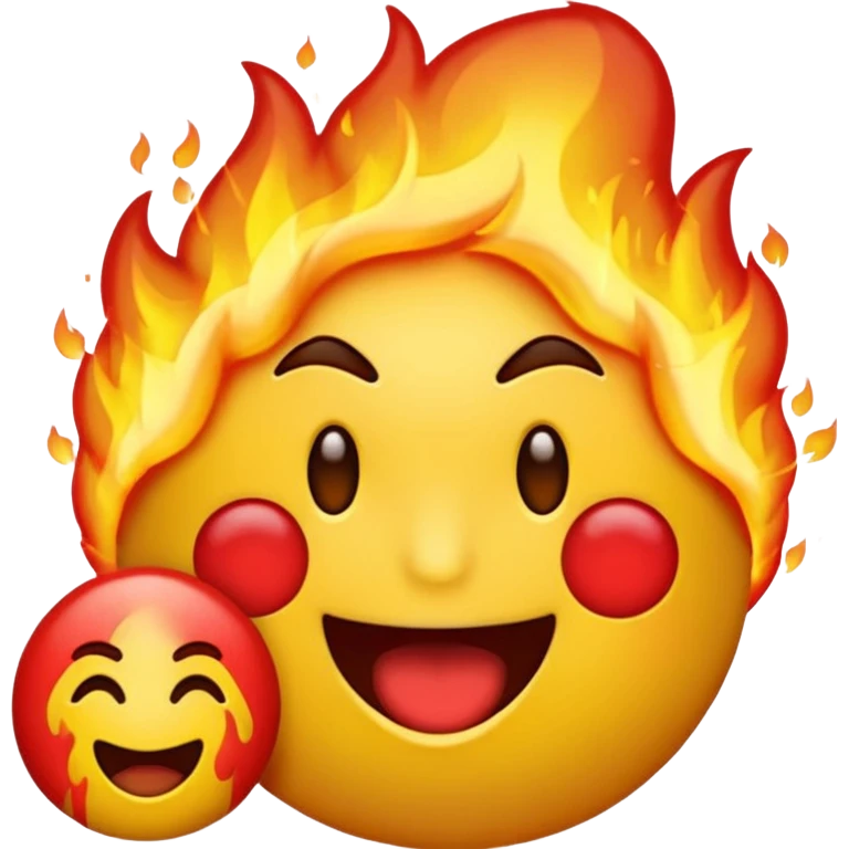 Crée moi un emoji qui crache du feu par la bouche et qui est en colère avec le front tout rouge et les emoji normal jaune là tout rond emoji