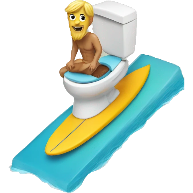 skibidi toilet on a surfboard  emoji
