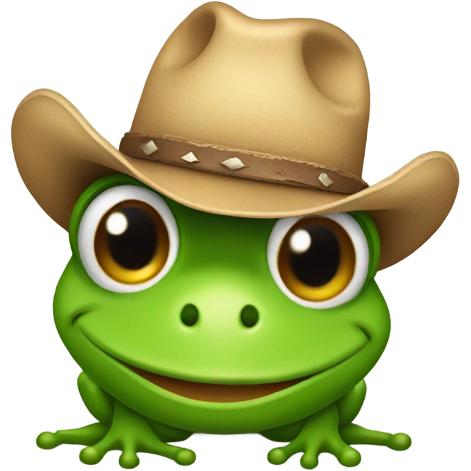 Frog wearing cowboy hat emoji