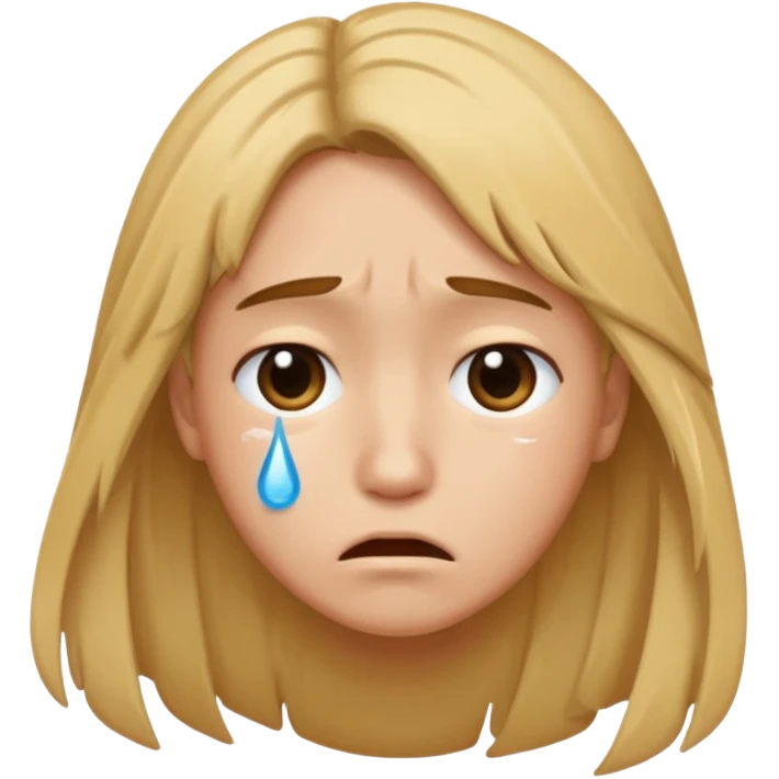 😔 sad emoji with hair 💧 with this emoji emoji