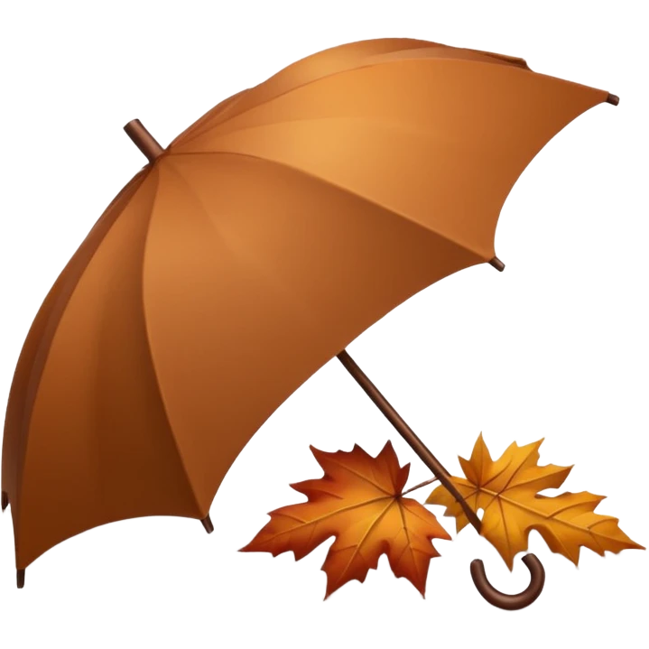 Brown Cozy umbrella autumn emoji
