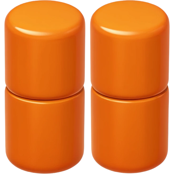 orange cylindrical pieces pill shaped on each end with no lines emoji