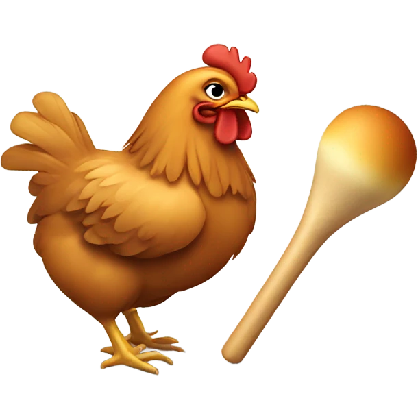 Chicken eating drumstick emoji