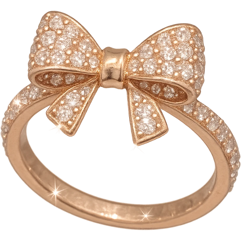 girly sparkling ring with bow, cute style, no background emoji