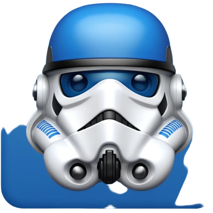 a blueberry wearing a black storm trooper helmet emoji