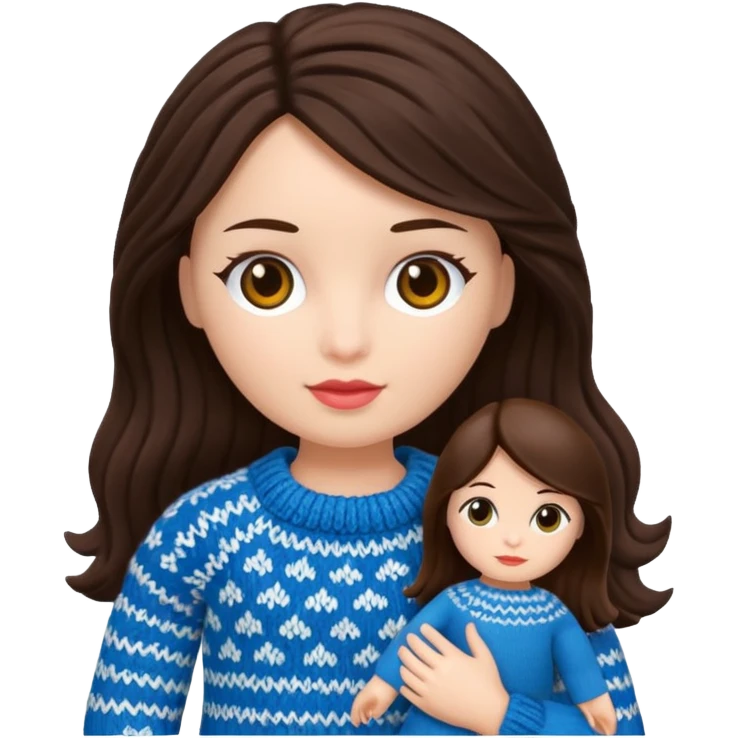 brunette knitted doll emoji
