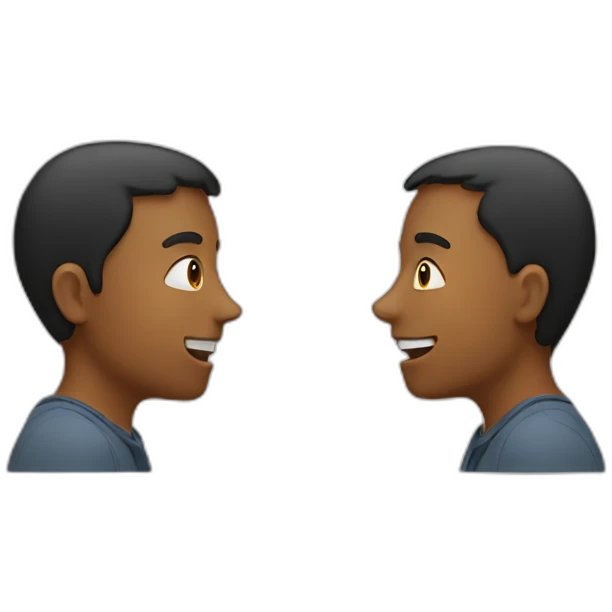 two students discussion emoji