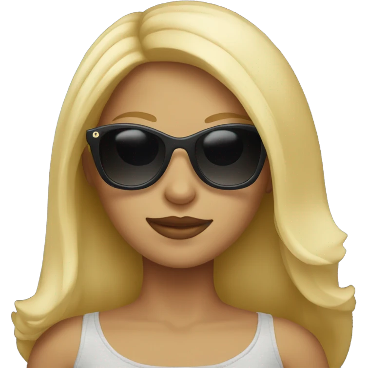 blonde girl wearing sunglasses  emoji