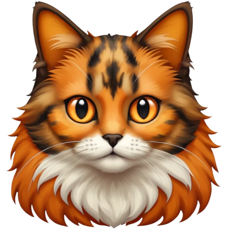long hair tortoiseshell cat emoji