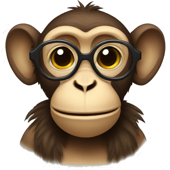 Monkey with glasses and zip on mouth emoji