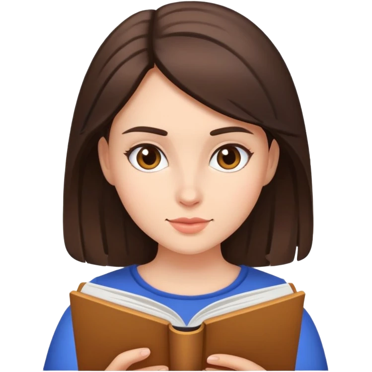 Brunette girl reading  emoji