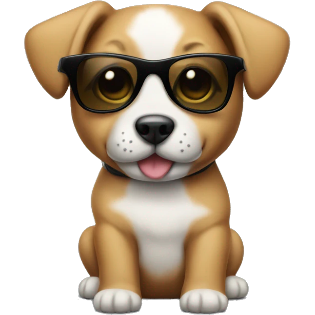 A puppy wearing sunglasses  emoji