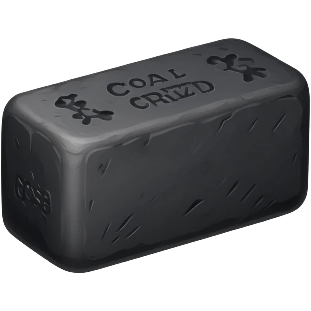 Coal briquette, a compressed block of coal dust used as fuel emoji